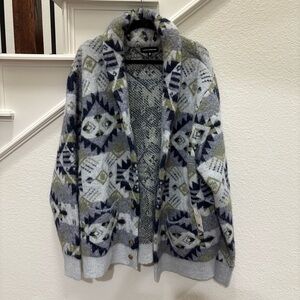 NWT Lucky Brand Boho Aztec Chunky Cardigan Sweater